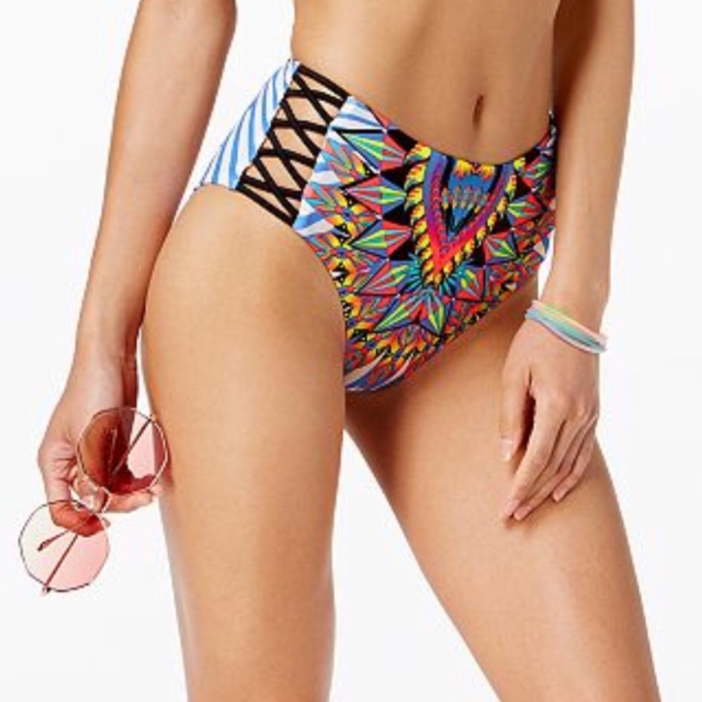 Body Glove Strappy Bikini Bottom Striped Floral